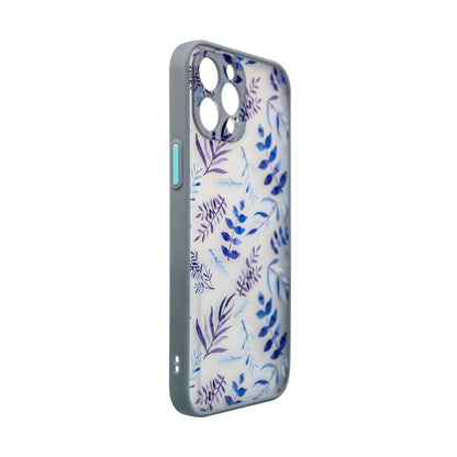 Design Case für iPhone 12 Pro Max Flower Case dunkelblau