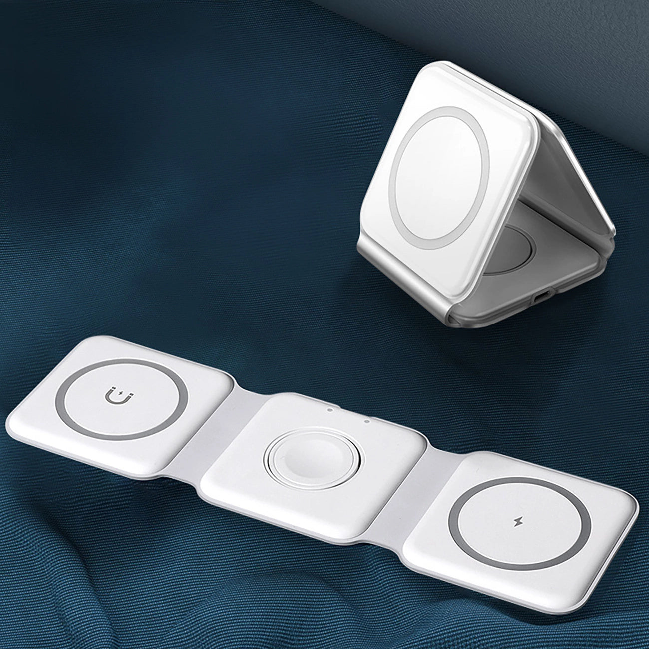 Dudao A11N 15W 3in1 induktives Ladegerät - Weiß + USB-C / USB-C-Kabel