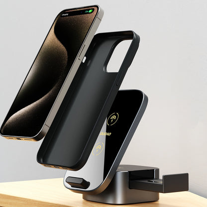 Dudao A11Pro+ induktives Ladegerät 15W 3in1 für Telefon / Smartwatch / Kopfhörer - Schwarz