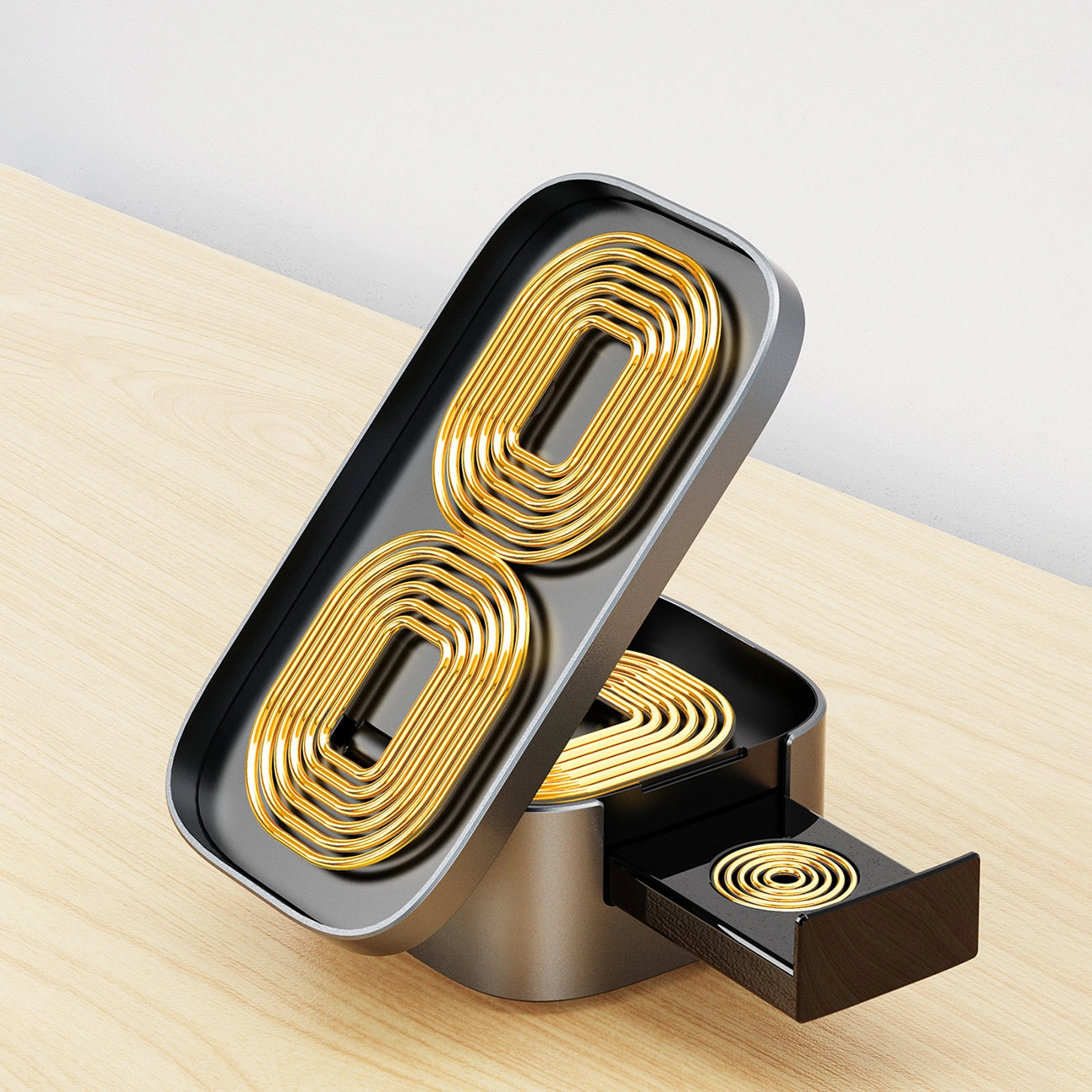 Dudao A11Pro+ induktives Ladegerät 15W 3in1 für Telefon / Smartwatch / Kopfhörer - Schwarz