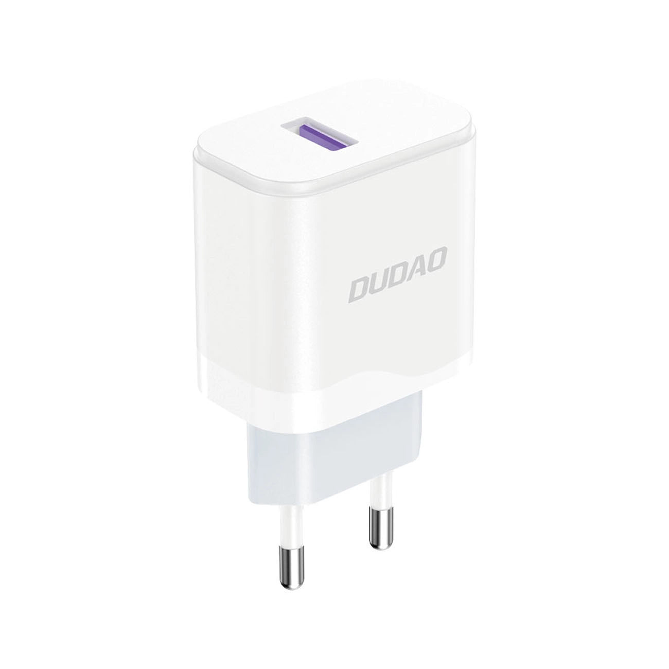 Dudao A20EU USB-A 18W Wandladegerät - weiß + USB-A - USB-C Kabel