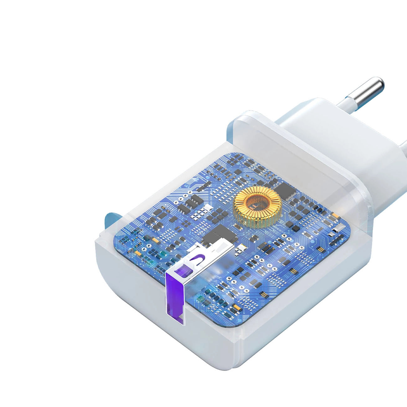 Dudao A20EU USB-A 18W Wandladegerät - weiß + USB-A - USB-C Kabel