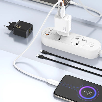 Dudao A26T GaN 25W USB-A, USB-C Ladegerät - Schwarz