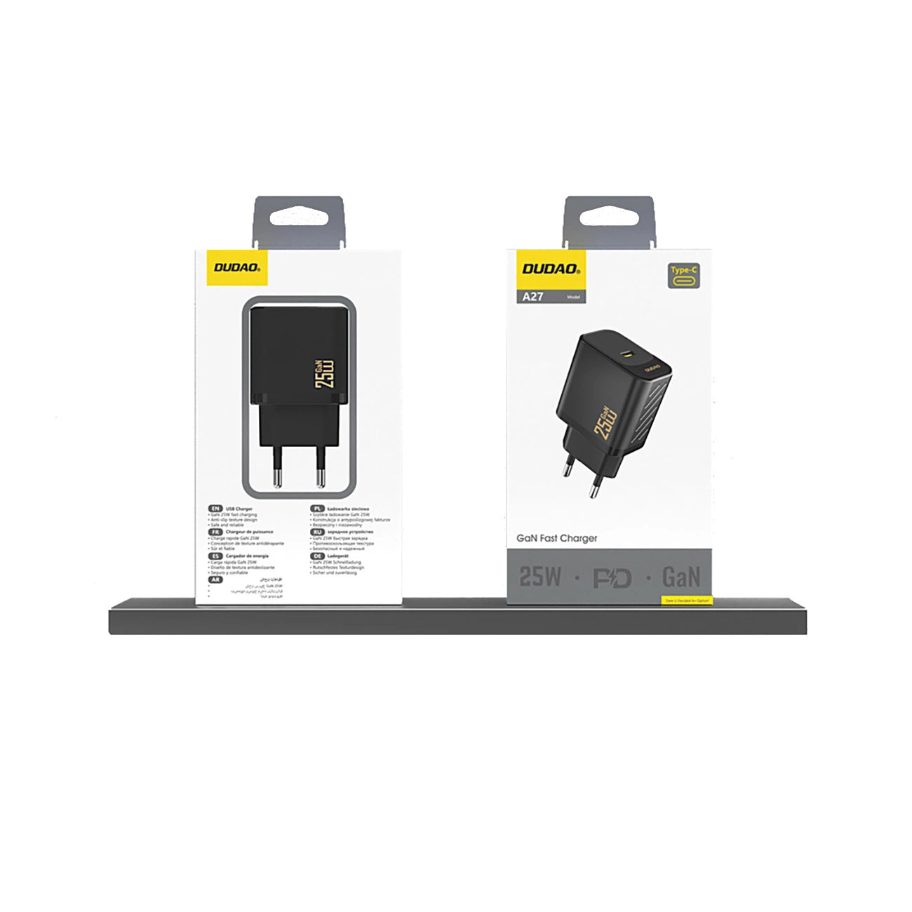 Dudao A27 25W GaN USB-C Wandladegerät - Schwarz