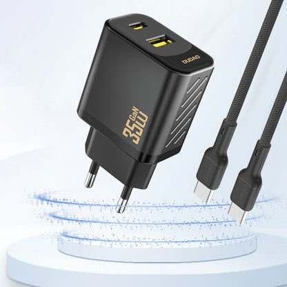 Dudao A27 MaxC 35W GaN Wandladegerät + USB-C Kabel - Schwarz
