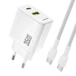 Dudao A27 MaxC 35W GaN Wandladegerät + USB-C Kabel - Weiß