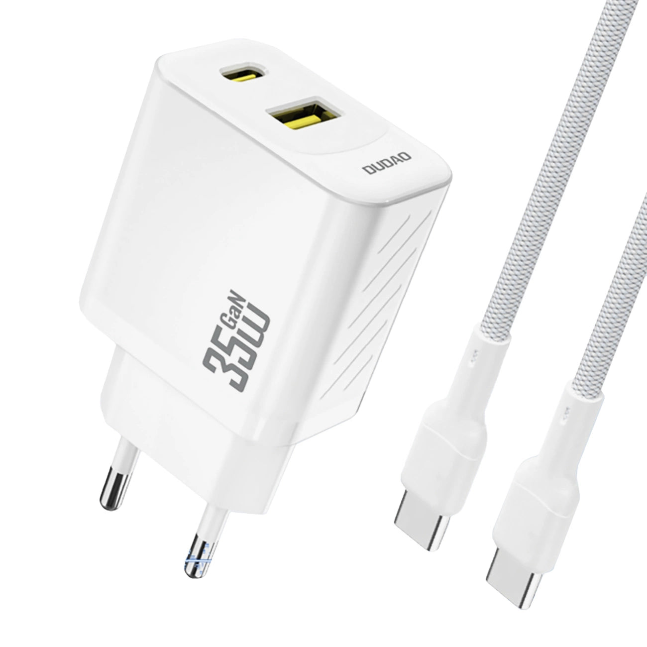 Dudao A27 MaxC 35W GaN Wandladegerät + USB-C Kabel - Weiß