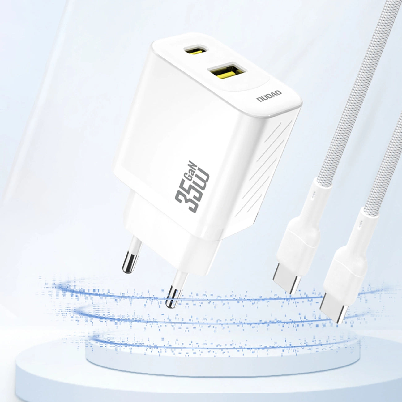 Dudao A27 MaxC 35W GaN Wandladegerät + USB-C Kabel - Weiß
