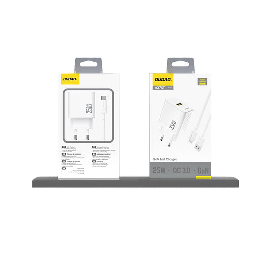 Dudao A27S 25W GaN USB-A Ladegerät - Weiß