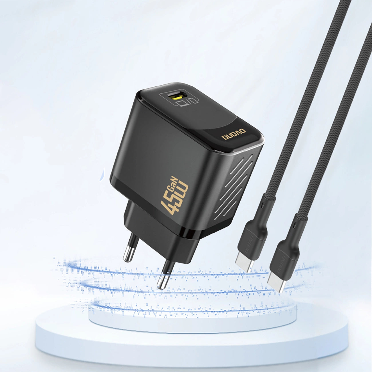 Dudao A28 45W GaN USB-C Wandladegerät - Schwarz