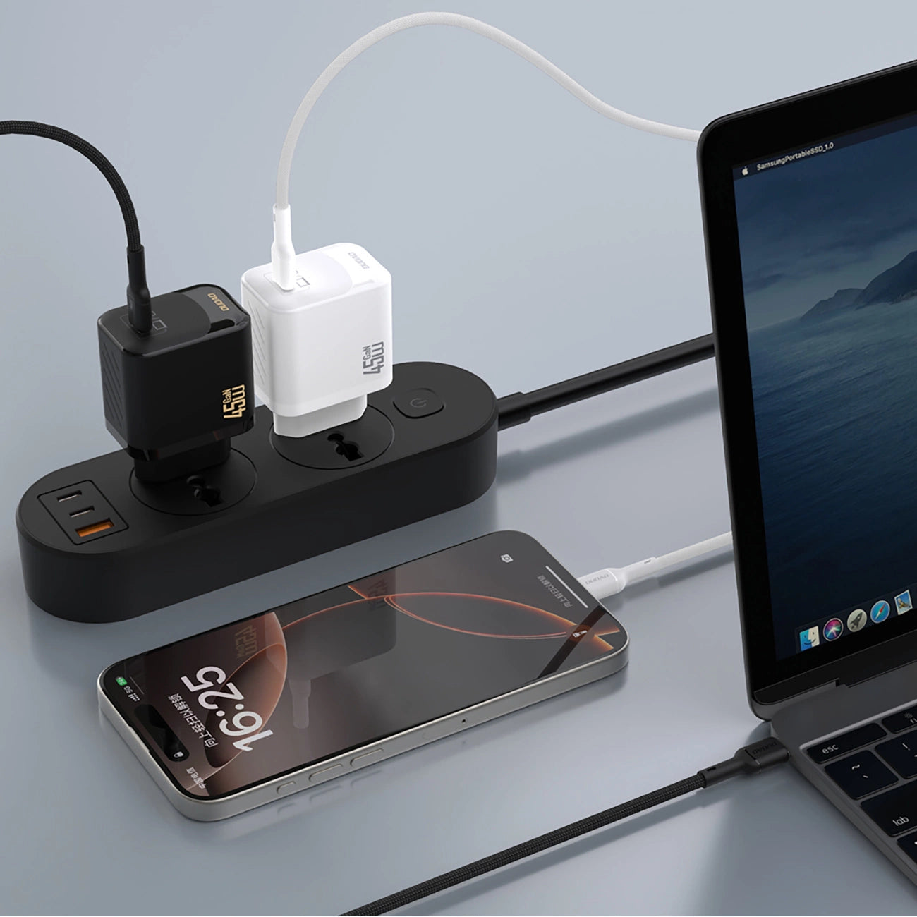 Dudao A28 45W GaN USB-C Wandladegerät - Weiß