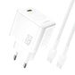 Dudao A28C 45W GaN Wandladegerät + USB-C Kabel - Weiß