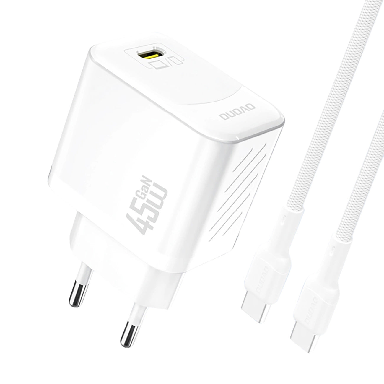 Dudao A28C 45W GaN Wandladegerät + USB-C Kabel - Weiß
