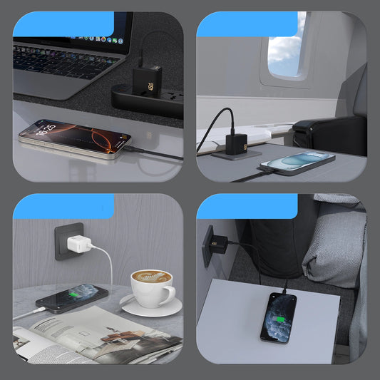 Dudao A28C 45W GaN Wandladegerät + USB-C Kabel - Weiß