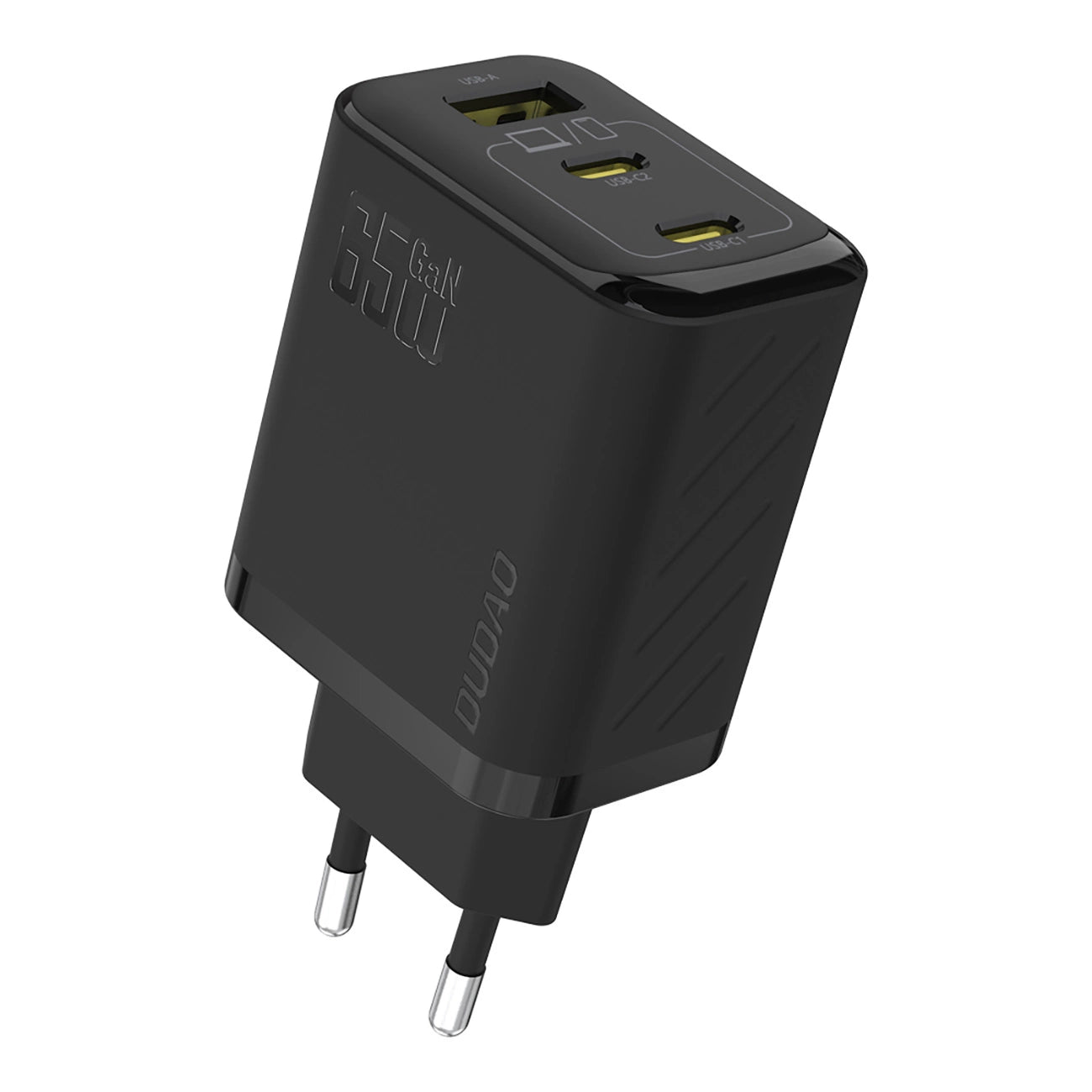 Dudao A29 65W GaN Wandladegerät 2 x USB-C + 1 x USB-A - Schwarz