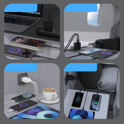 Dudao A29 65W GaN Wandladegerät 2 x USB-C + 1 x USB-A - Schwarz