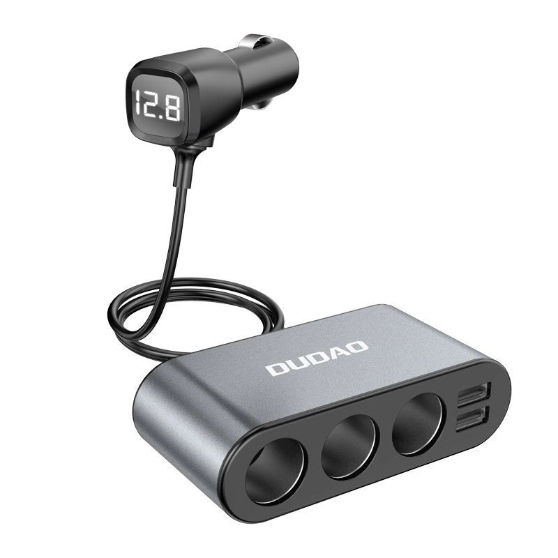 Dudao Autoladegerät 2x USB / 3x Zigarettenanzünder-Splitter schwarz (R1Pro schwarz)