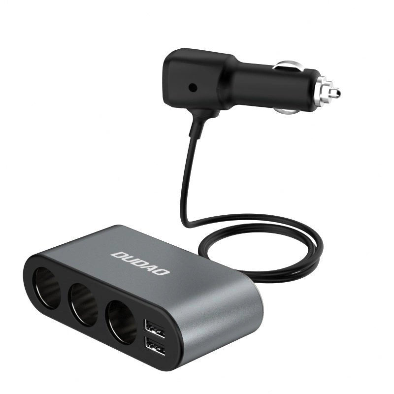 Dudao Autoladegerät 2x USB / 3x Zigarettenanzünder-Splitter schwarz (R1Pro schwarz)