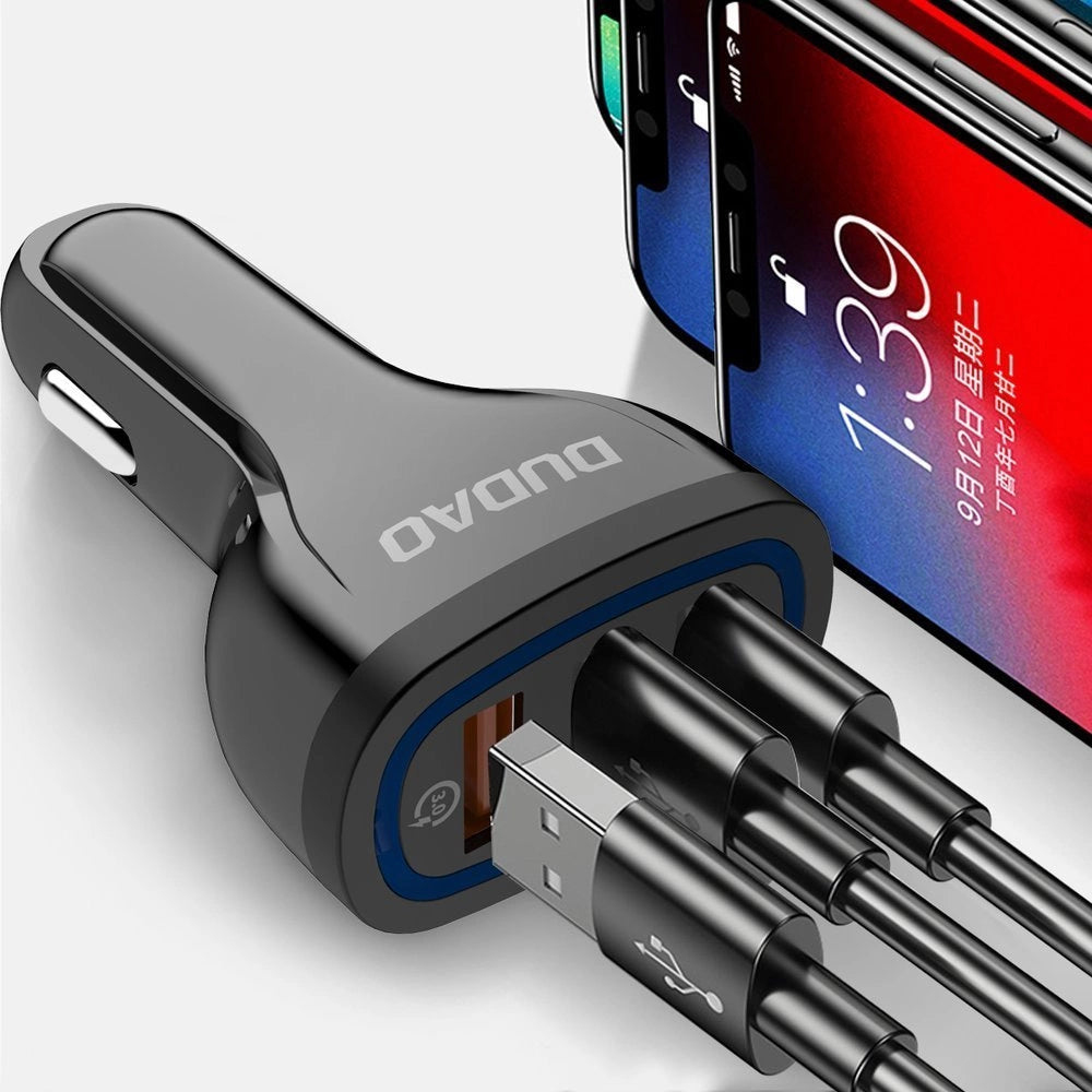 Dudao Autoladegerät Schnellladung Quick Charge 3.0 QC3.0 2,4A 18W 3x USB weiß (R7S weiß)
