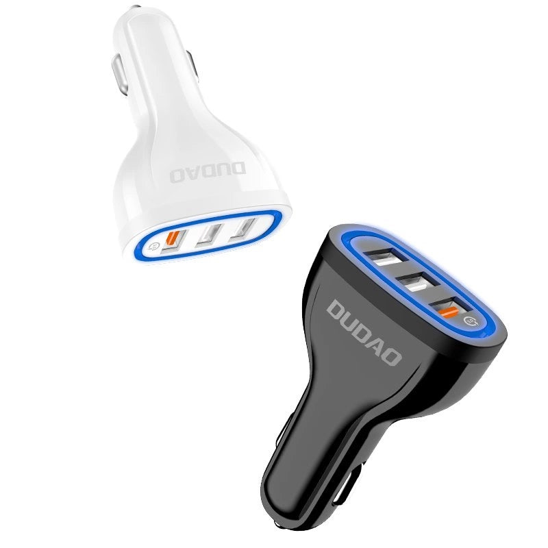Dudao Autoladegerät Schnellladung Quick Charge 3.0 QC3.0 2,4A 18W 3x USB weiß (R7S weiß)