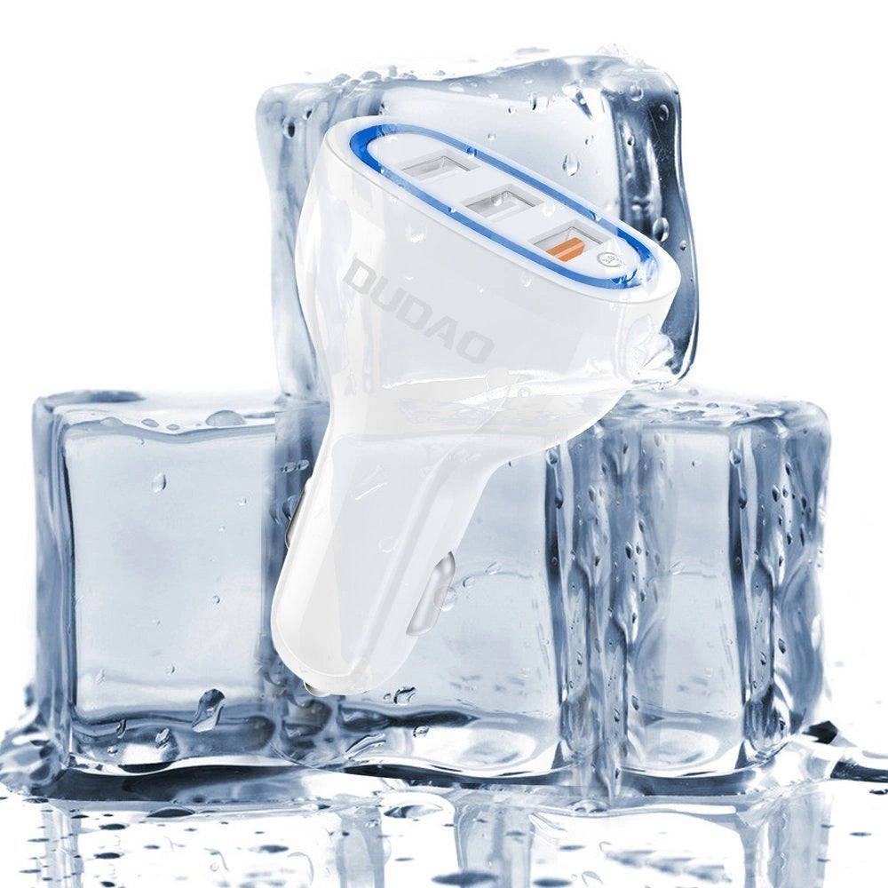 Dudao Autoladegerät Schnellladung Quick Charge 3.0 QC3.0 2,4A 18W 3x USB weiß (R7S weiß)