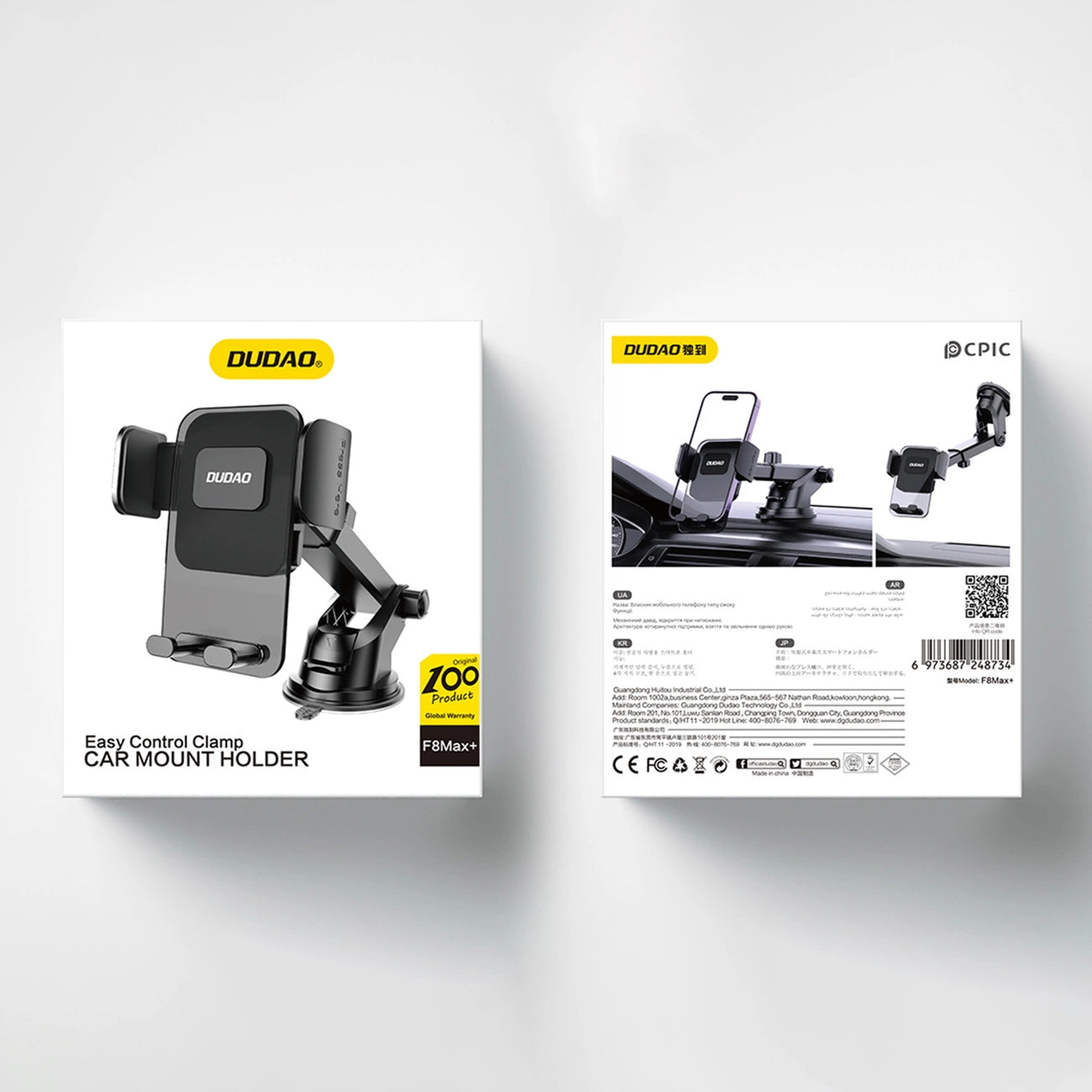 Dudao F8Max+ Autohalterung für Armaturenbrett oder Windschutzscheibe - Schwarz