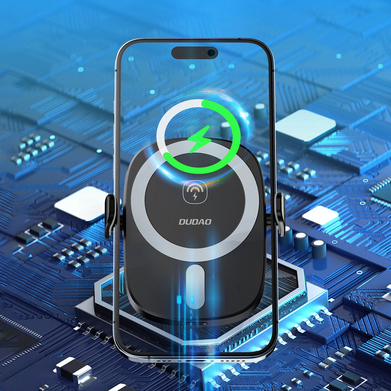 Dudao FW11 Autotelefonhalter mit 15-W-Induktionsladegerät für Lüftungsschlitze / Cockpit – Schwarz