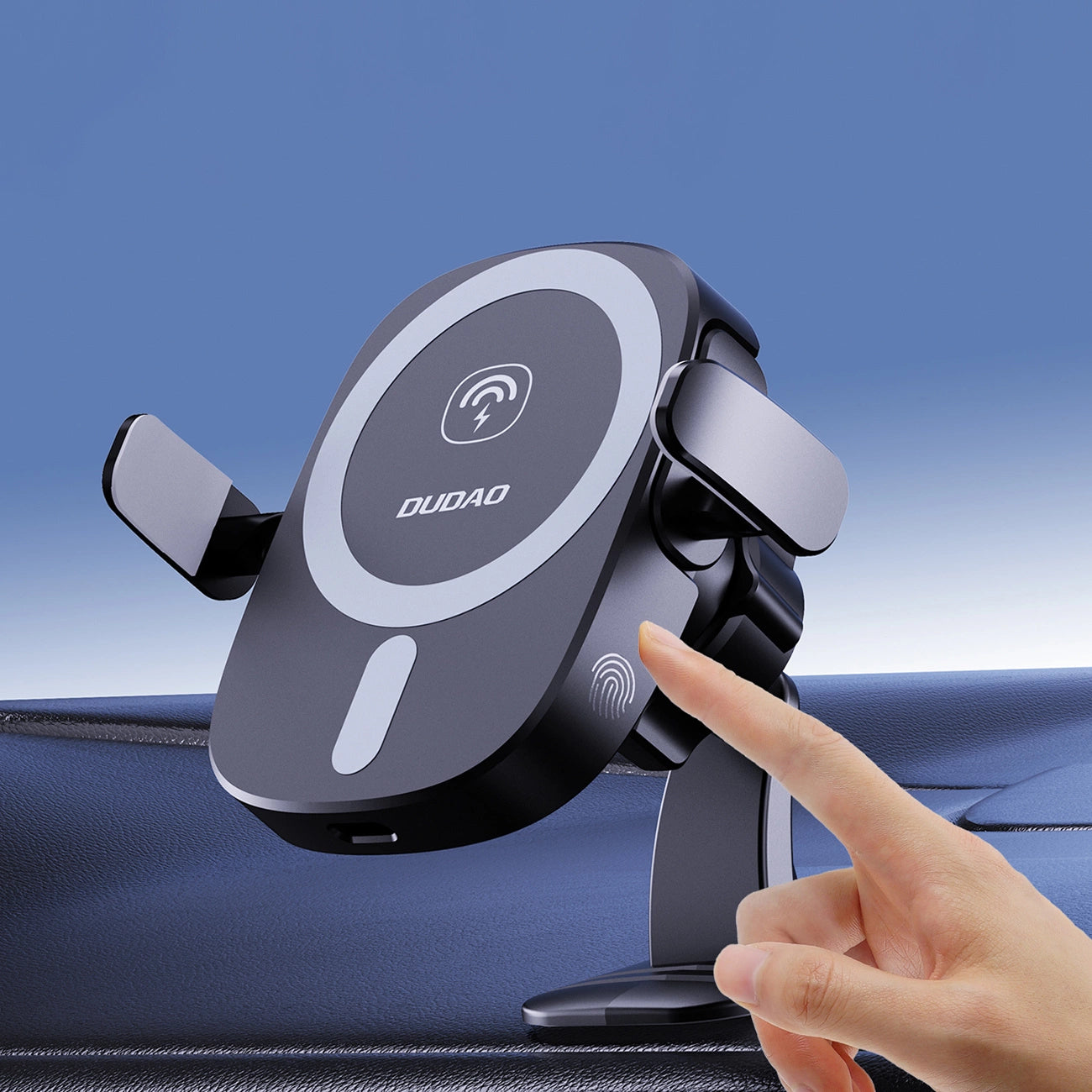 Dudao FW11 Autotelefonhalter mit 15-W-Induktionsladegerät für Lüftungsschlitze / Cockpit – Schwarz