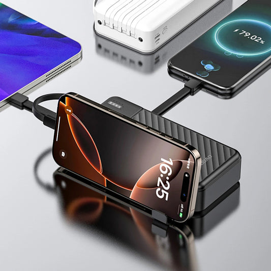 Dudao K11 Pro 20000mAh Powerbank mit integrierten Kabeln - Schwarz