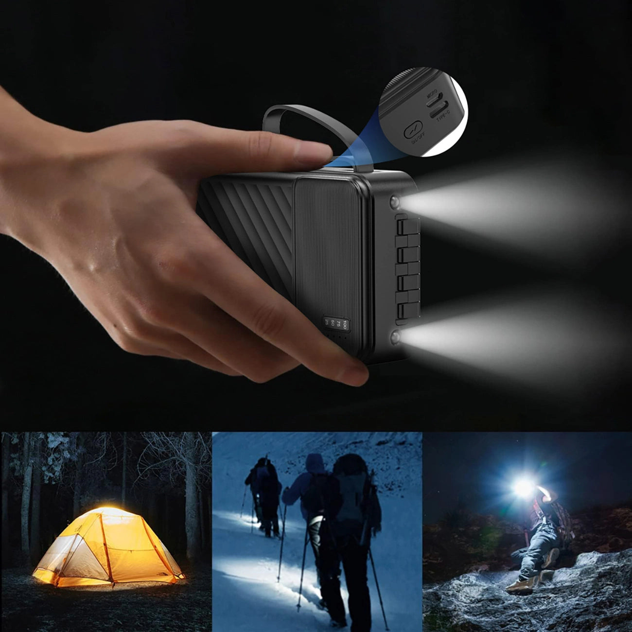 Dudao K11 Pro 20000mAh Powerbank mit integrierten Kabeln - Weiß