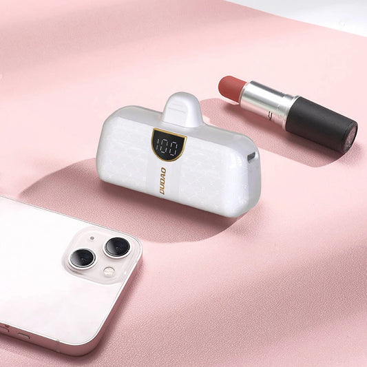 Dudao K20SL 5000 mAh Mini-Powerbank mit Lightning /USB-C-Anschlüssen – Weiß