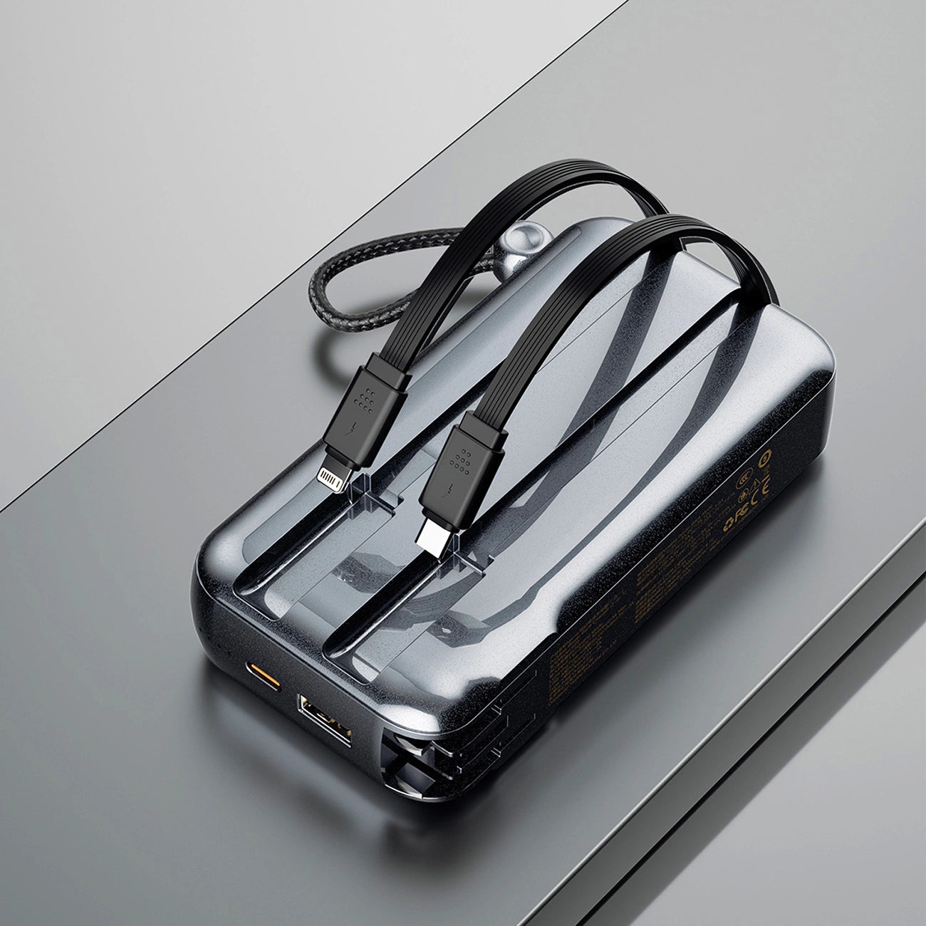 Dudao K25 2in1 10000 mAh Powerbank-Ladegerät mit 3 Steckern – Grau