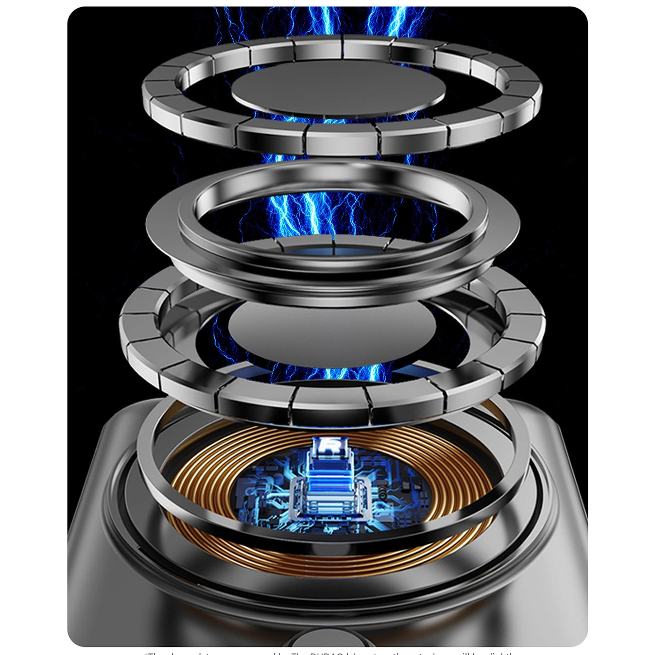 Dudao K29 10000 mAh PD 20 W MagSafe Powerbank mit Metallgehäuse, Ständer und integrierten USB-C/ Lightning Kabeln - Grau