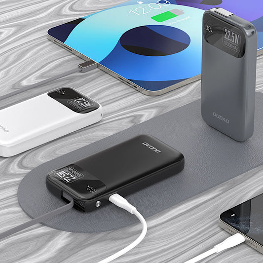 Dudao K31 10000 mAh 22,5 W PD Powerbank mit integriertem Kabel - Grau