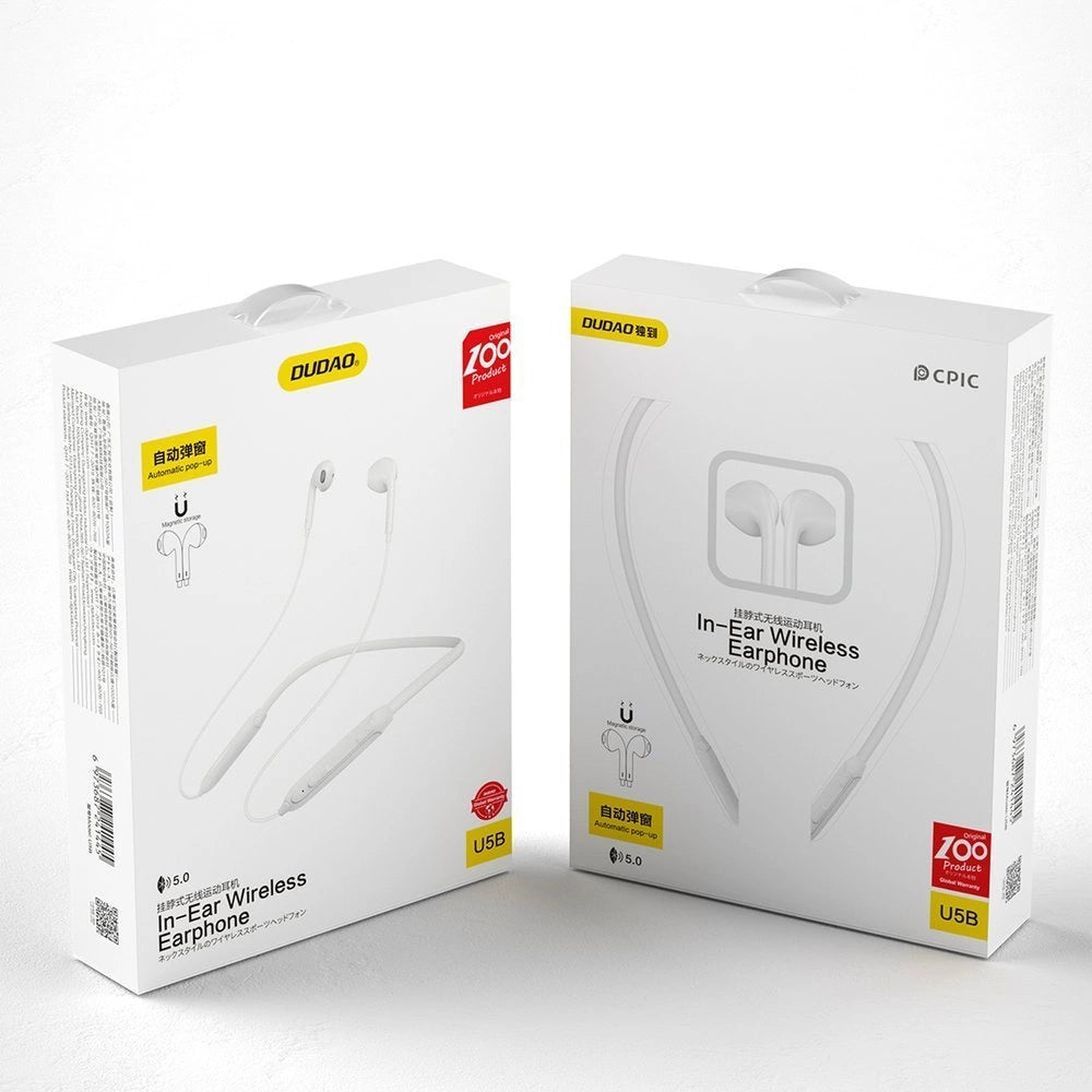 Dudao Kabellose Bluetooth-In-Ear-Kopfhörer mit Magnetverschluss, Weiß (U5B)