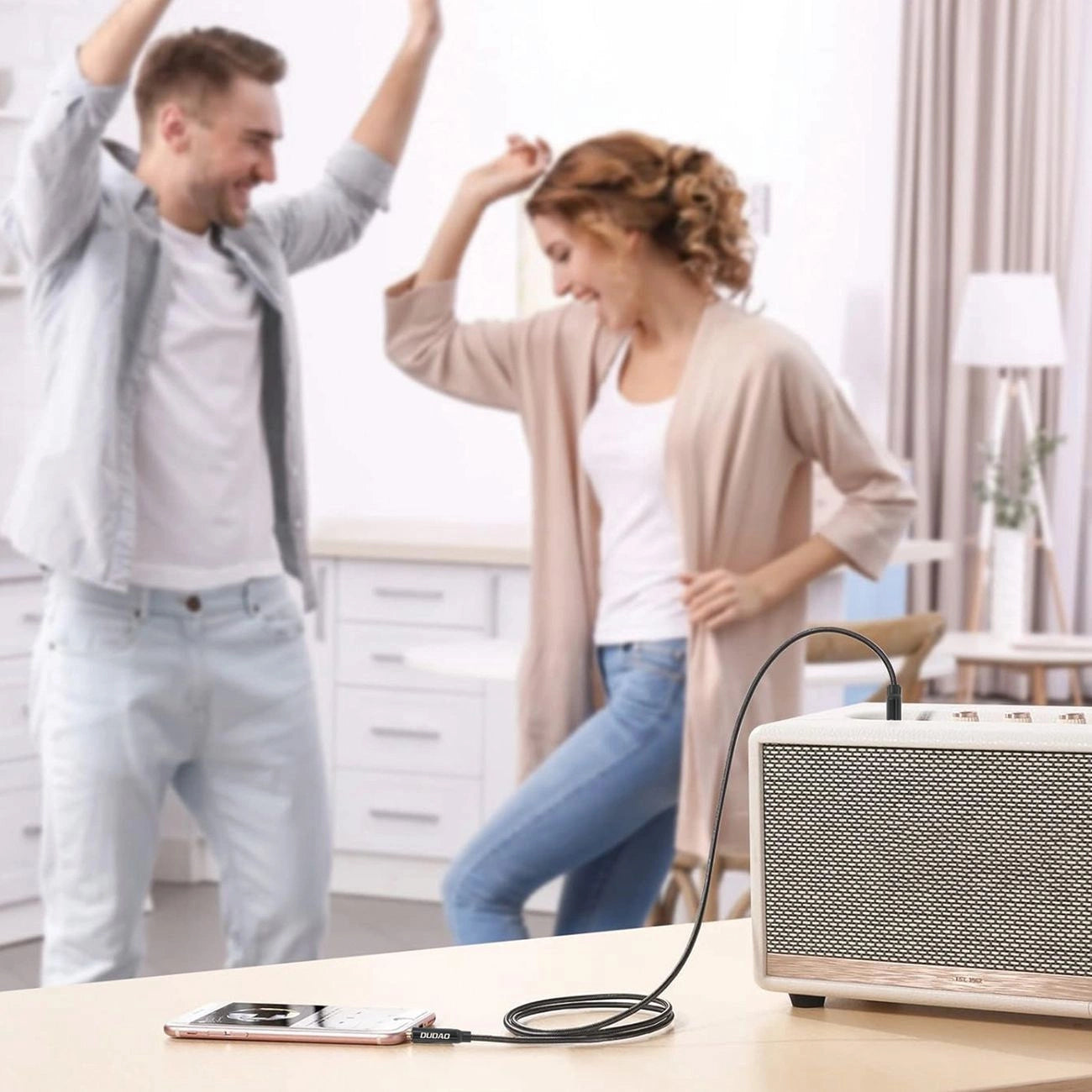 Dudao L12S AUX-Kabel Miniklinke 3,5 mm 1 m 3-polig Stereo - schwarz