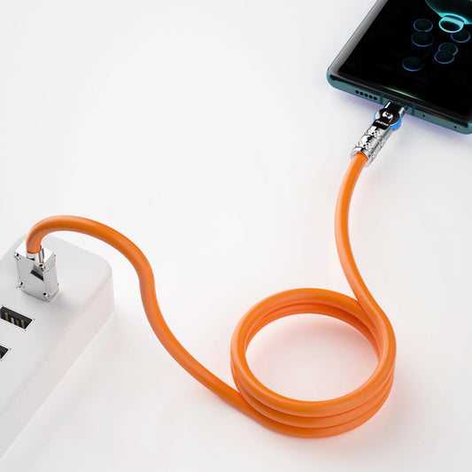 Dudao L24AL USB-A – Lightning Winkelkabel mit 180°-Drehung 30 W 1 m – Orange