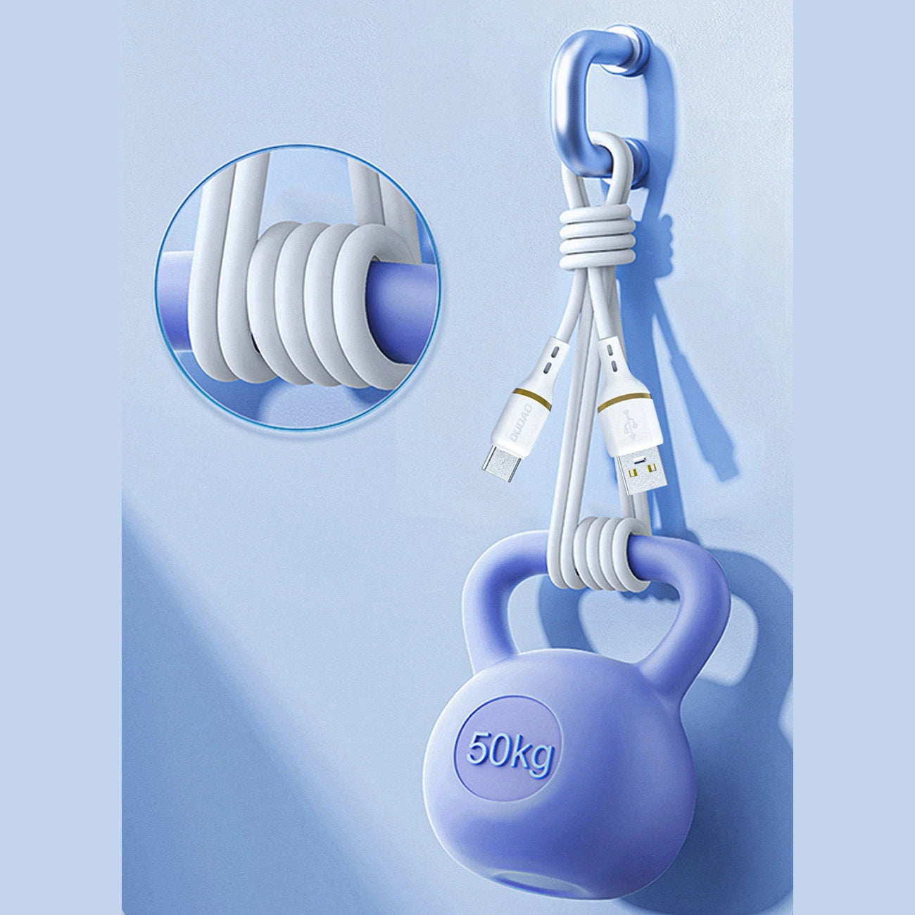 Dudao L25T USB-A - USB-C Silikonkabel 5A 1m - Weiß