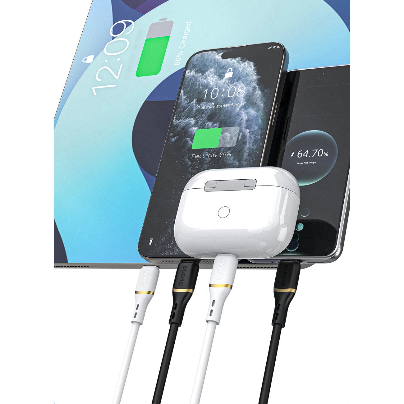 Dudao L25T USB-A - USB-C Silikonkabel 5A 1m - Weiß