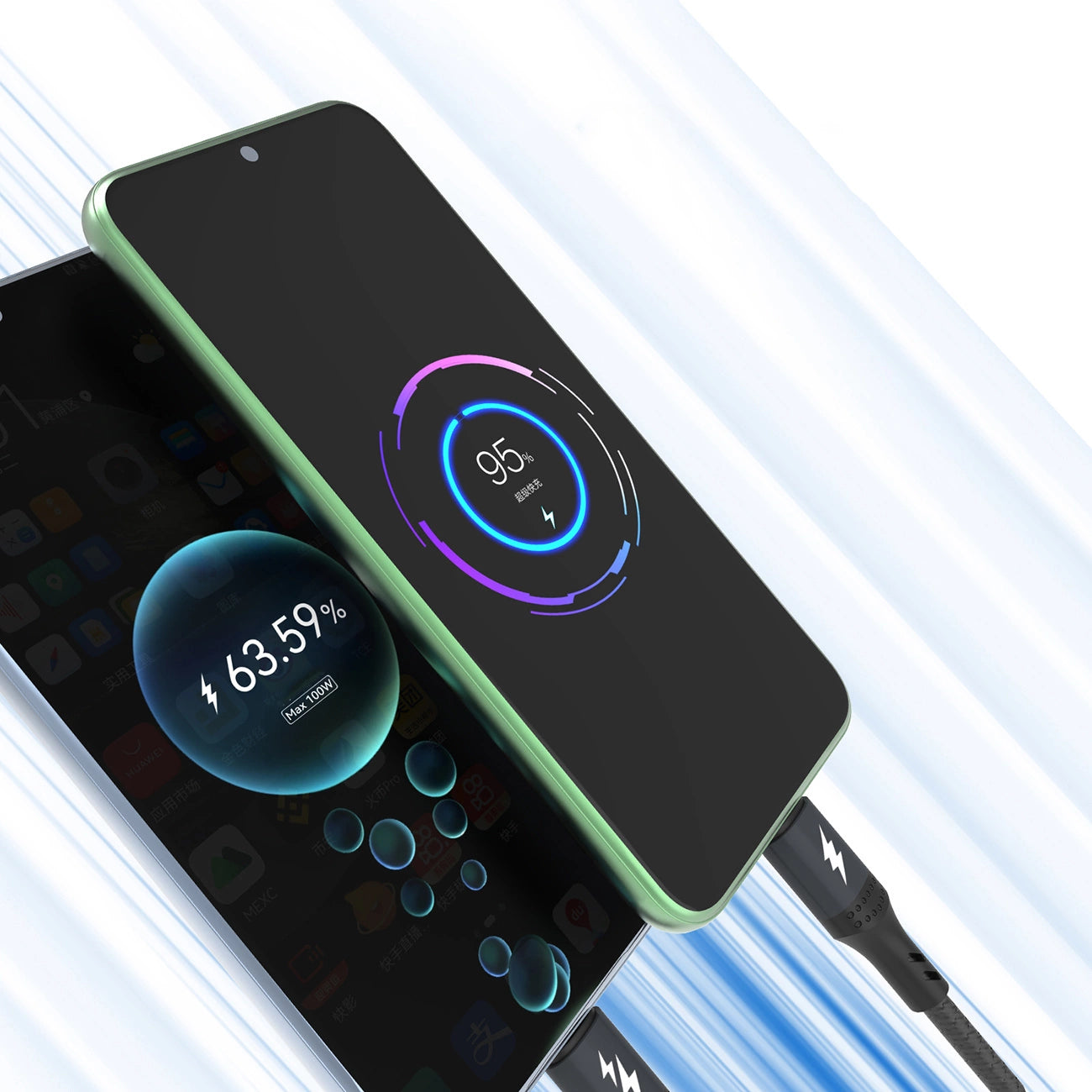 Dudao L3E 3 in 1 60 W MicroUSB USB-C Lightning Kabel 1,2 m – Schwarz