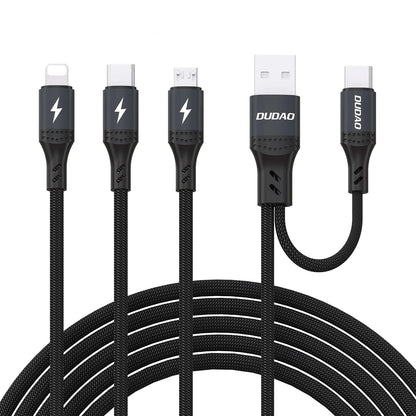 Dudao L3W USB-A/USB-C auf Lightning/USB-C/MicroUSB 66W Kabel - Schwarz