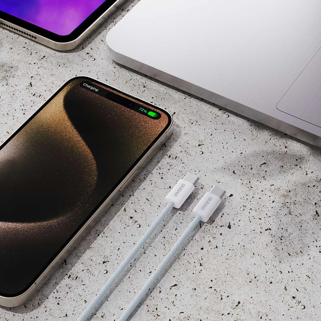 Dudao L6C USB-C - USB-C PD 30W Kabel 2m - Hellblau