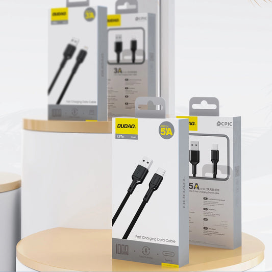 Dudao L9T 5A USB-A - USB-C Kabel 1m - Schwarz