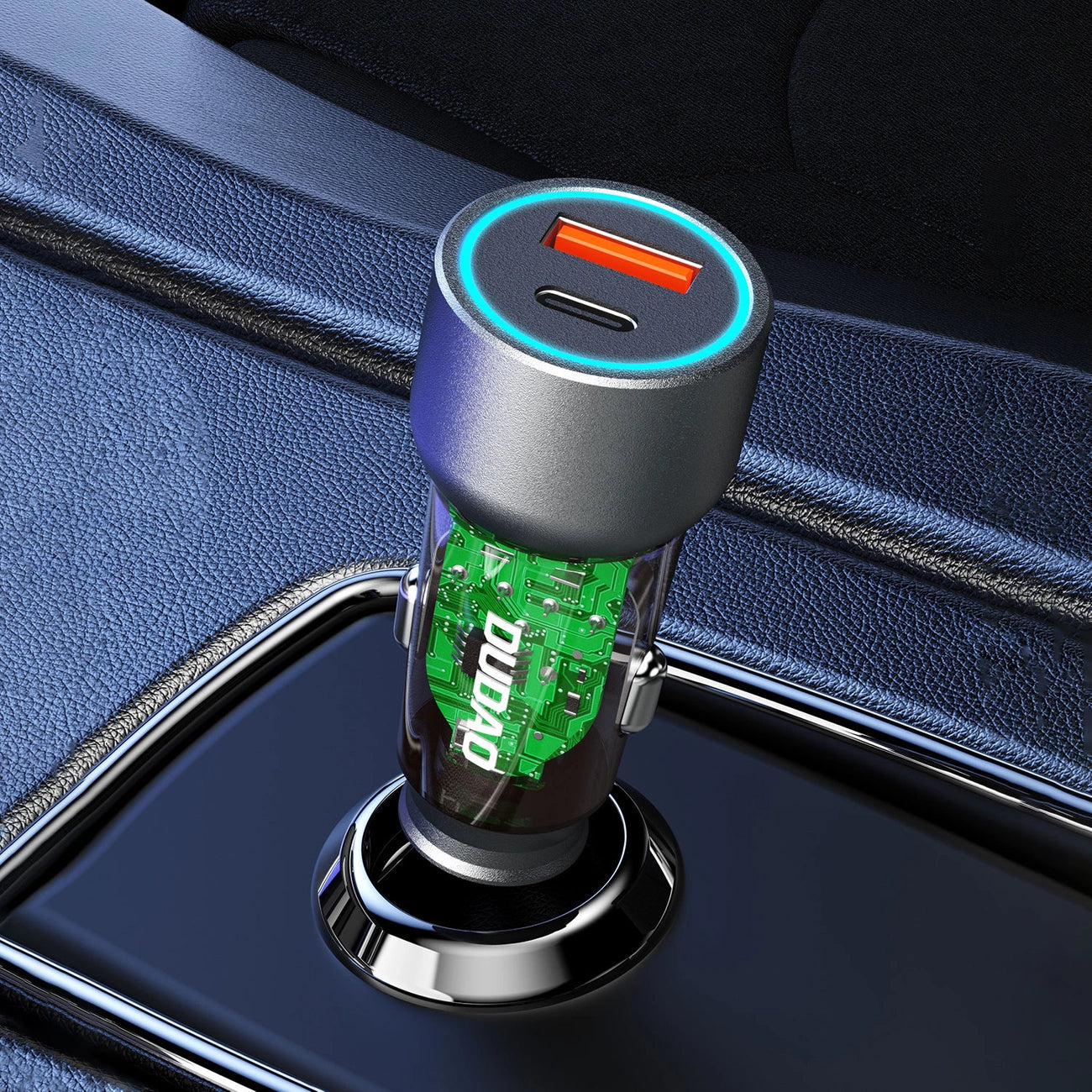 Dudao R4T 25W USB-A / USB-C Autoladegerät - Grau