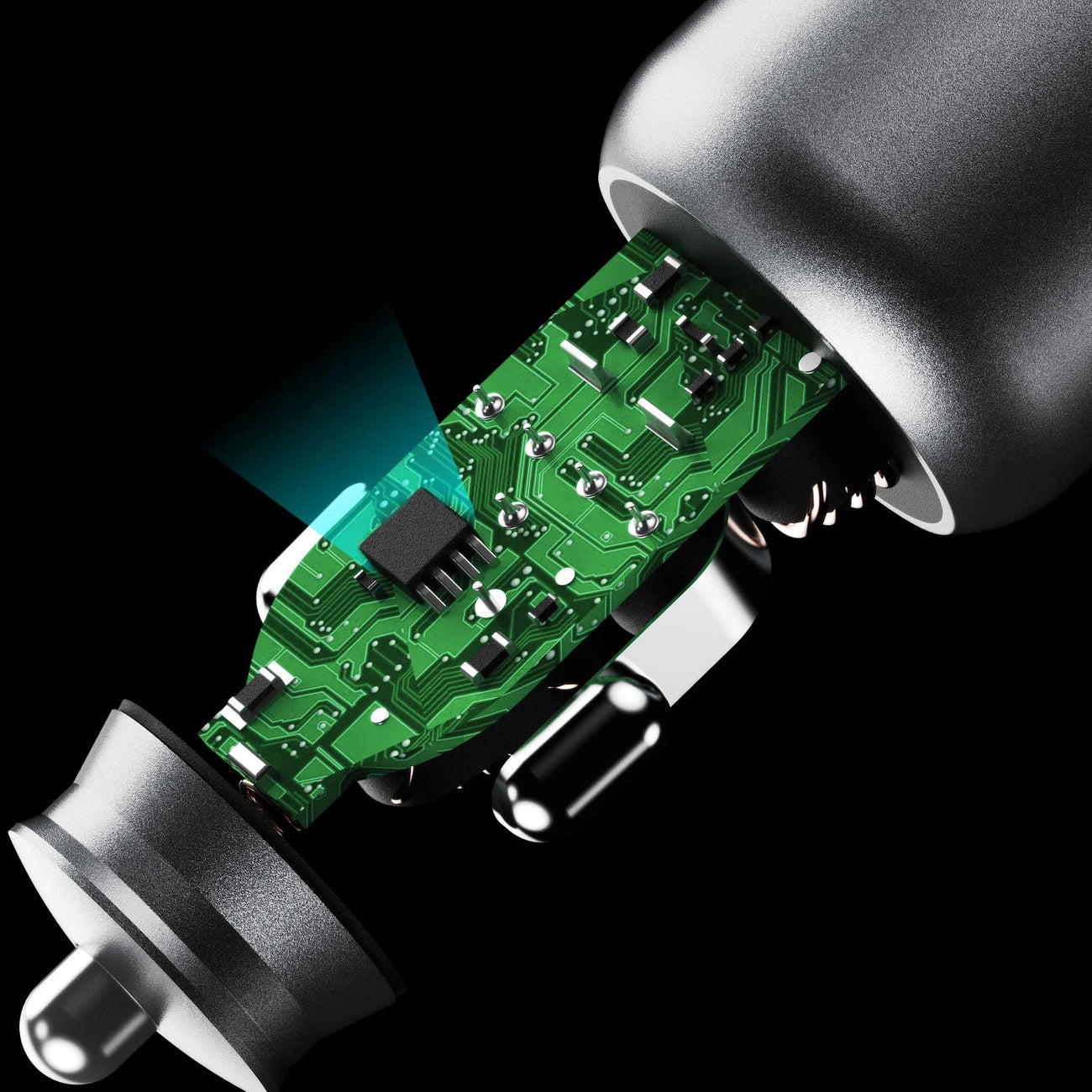 Dudao R4T 25W USB-A / USB-C Autoladegerät - Grau