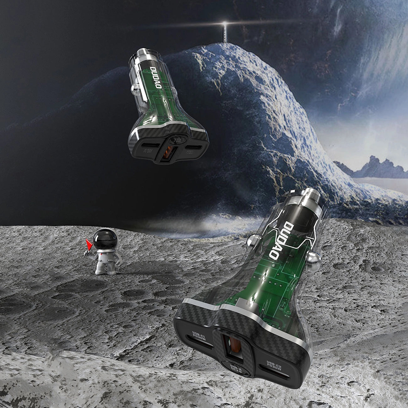 Dudao R78 78W USB-C PD / 2xUSB-A QC Autoladegerät - Schwarz