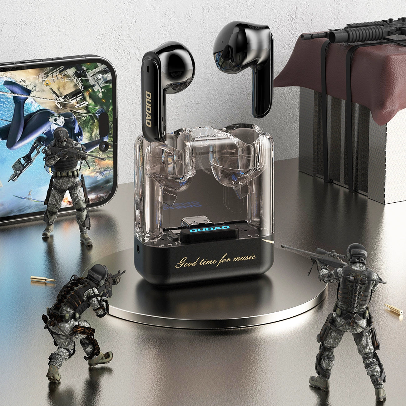 Dudao U18Pro Bluetooth 5.3 TWS kabellose Kopfhörer – Schwarz