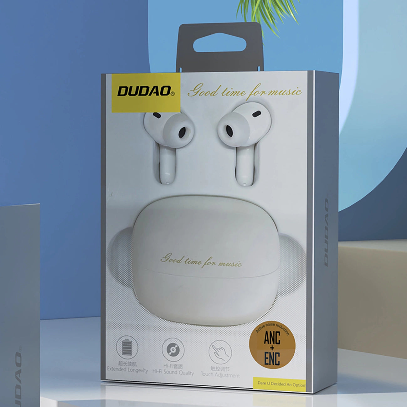 Dudao U21 TWS ANC ENC Bluetooth-Kopfhörer, kabellos, Weiß