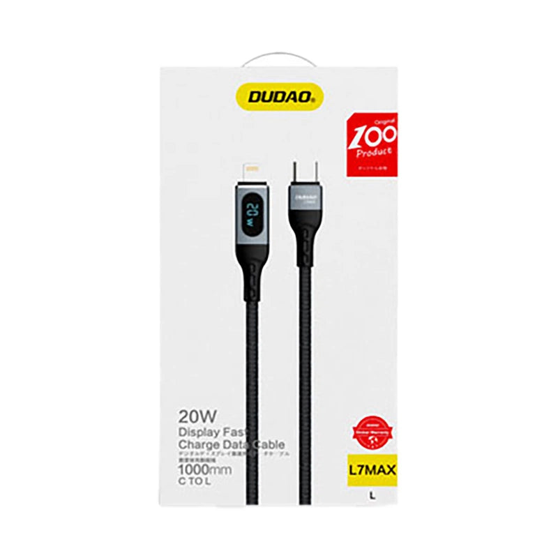 Dudao USB Type C - Lightning Kabel Schnellladung PD 20W 1m Schwarz (L7MaxL)