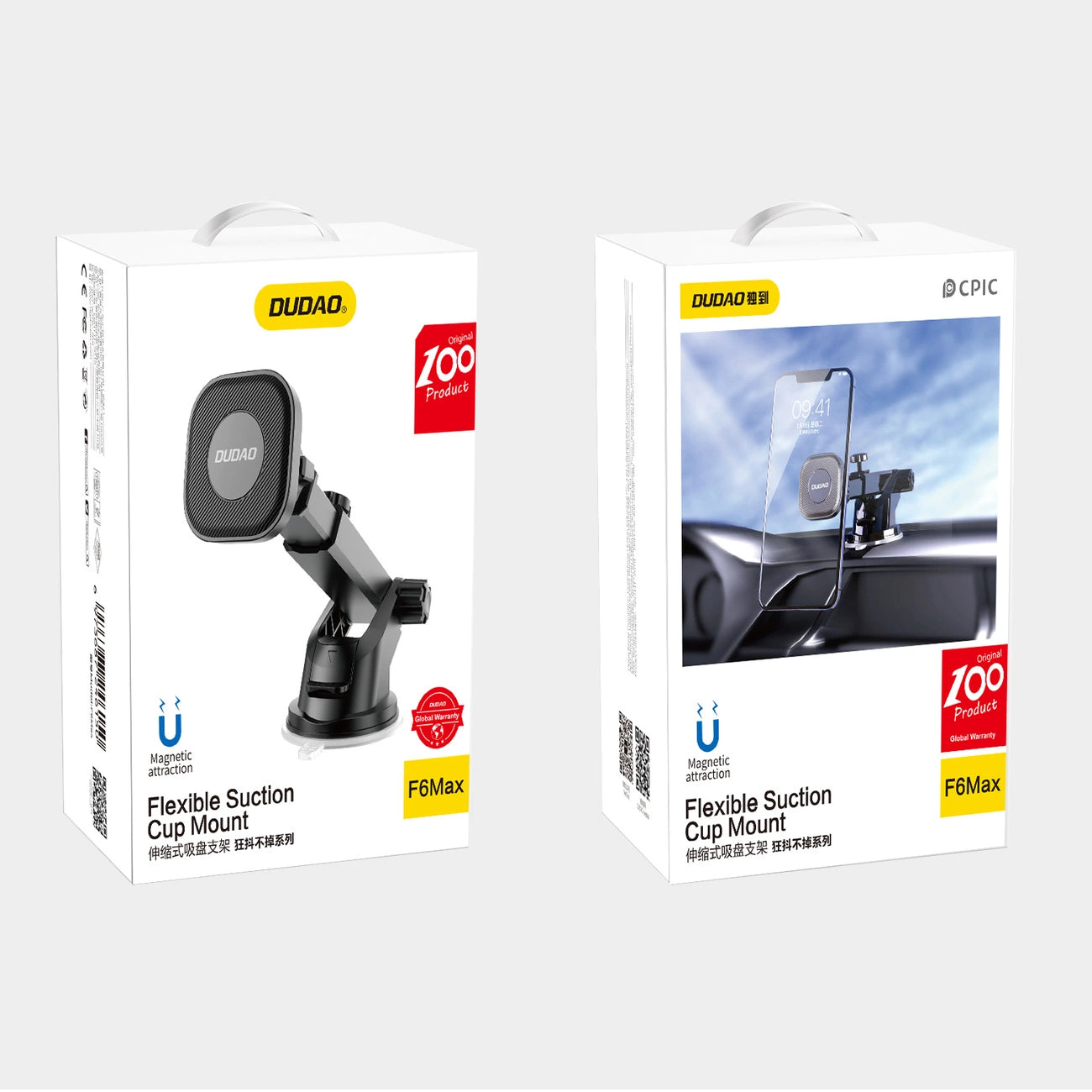 Dudao magnetischer Autotelefonhalter mit Teleskoparm schwarz (F6Max)